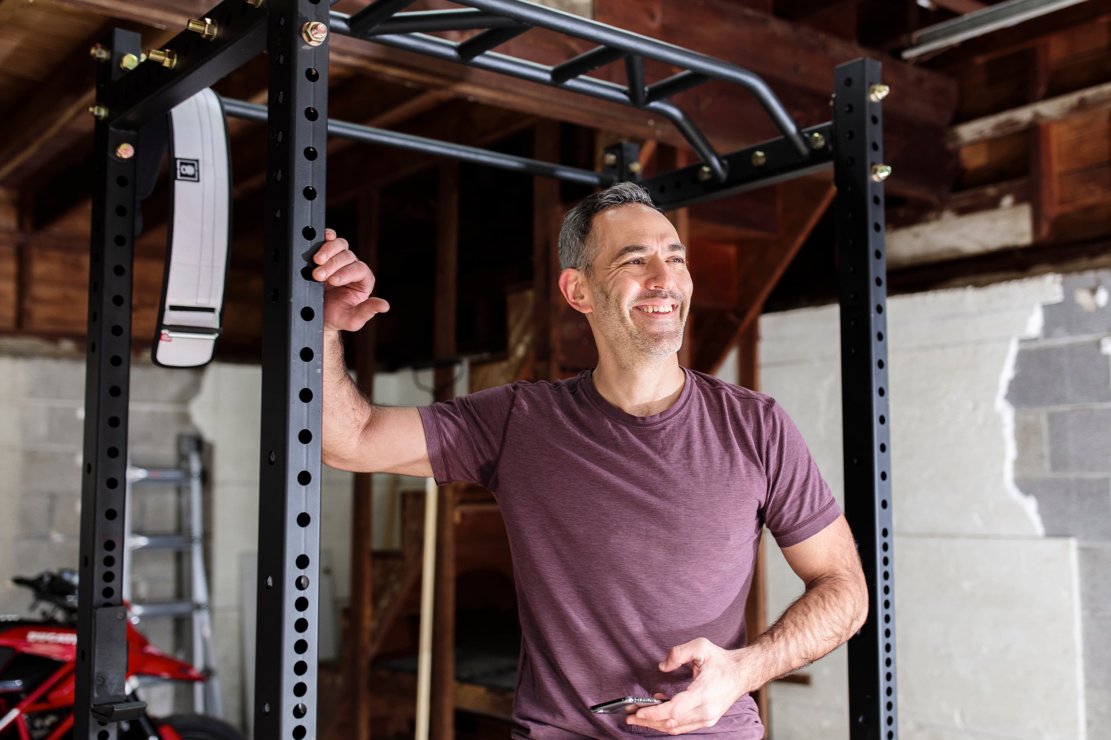 Scott by his squat rack